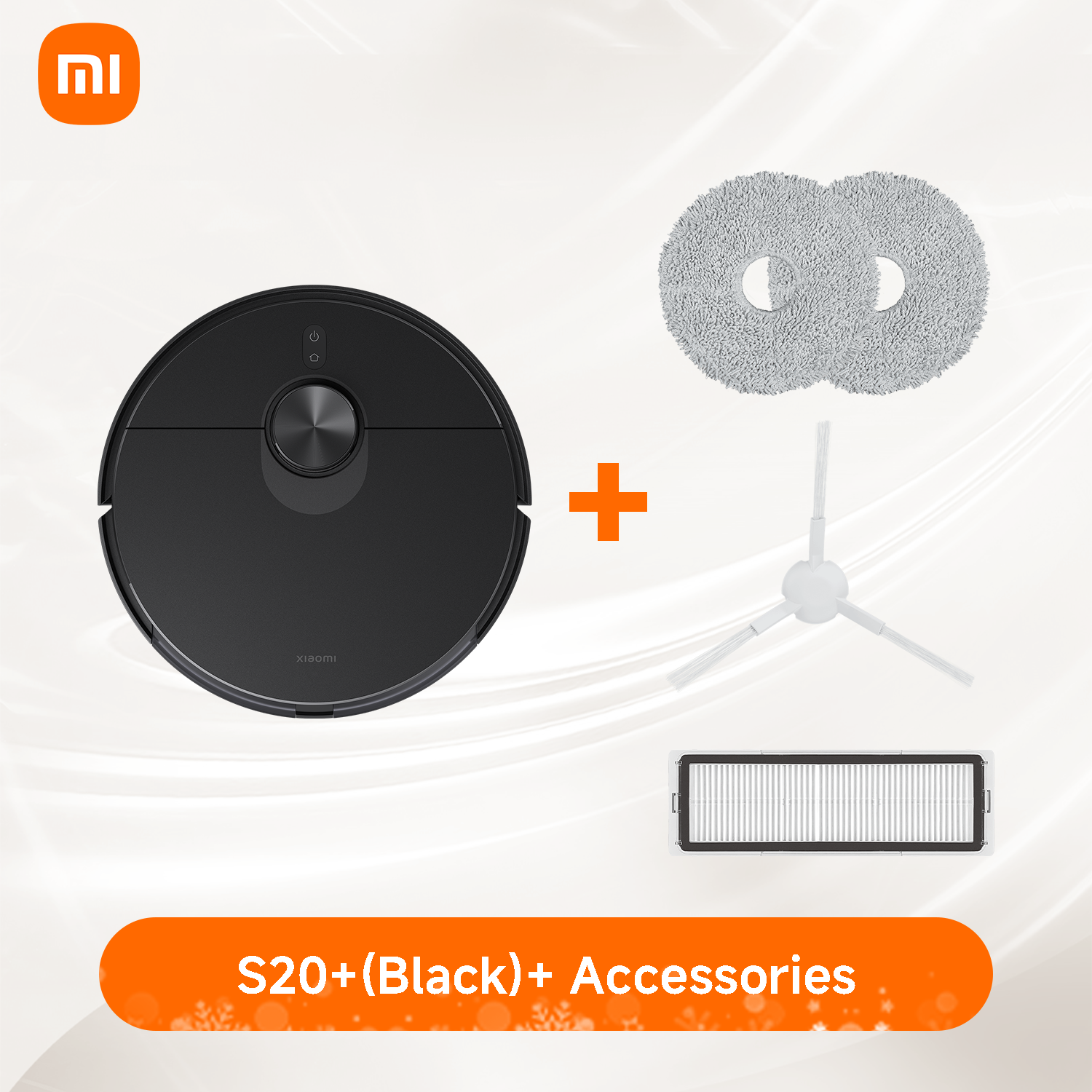 Xiaomi Robot Vacuum S20+ (Black) + Accessory Bundle