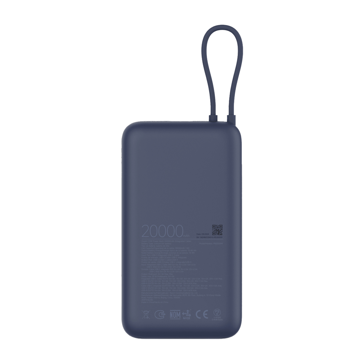 Xiaomi 33W Power Bank 20000mAh (integroitu kaapeli) GL