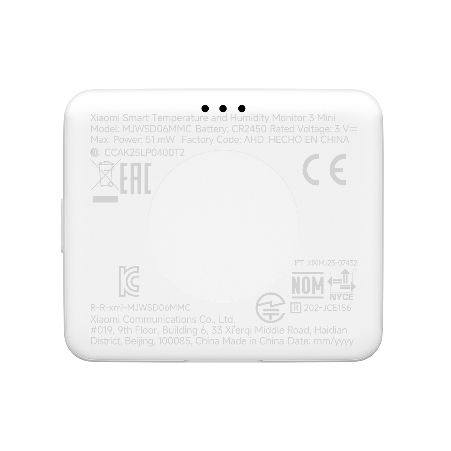 Xiaomi Smart Temperature and Humidity Monitor 3 Mini Class C