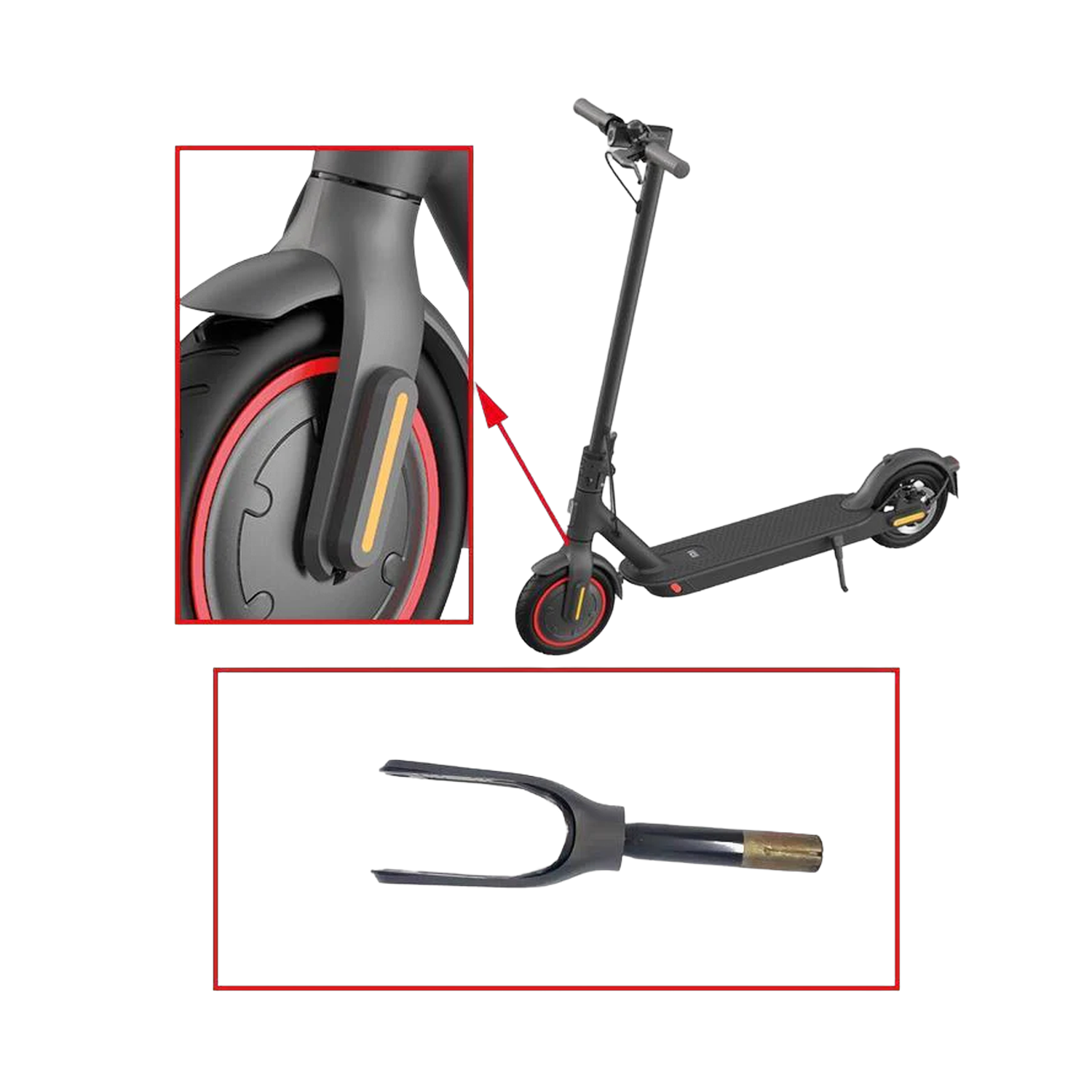 Mi Electric Scooter- Front Fork Assembly-Intl Edition-Black