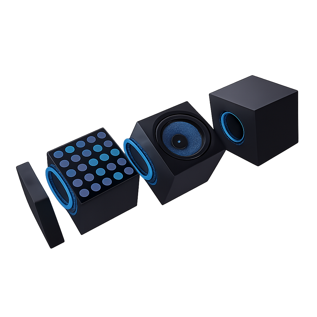Yeelight Cube Smart Lamp - Light Gaming Cube Panel - Rooted Base + Cube Smart Lamp - Light Gaming Cube Panel - Expansion Pack + Cube Smart Lamp - Light Gaming Cube Matrix - Expansion Pack