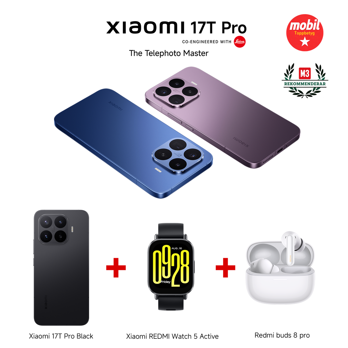 Xiaomi 17T Pro Bundle with REDMI Watch 5 Active + REDMI Buds 8 Pro