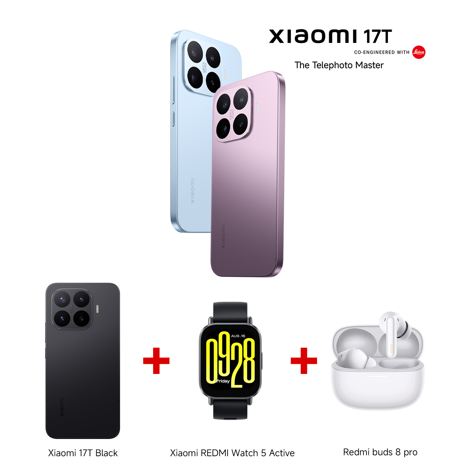 Xiaomi 17T Bundle with REDMI Watch 5 Active + REDMI Buds 8 Pro