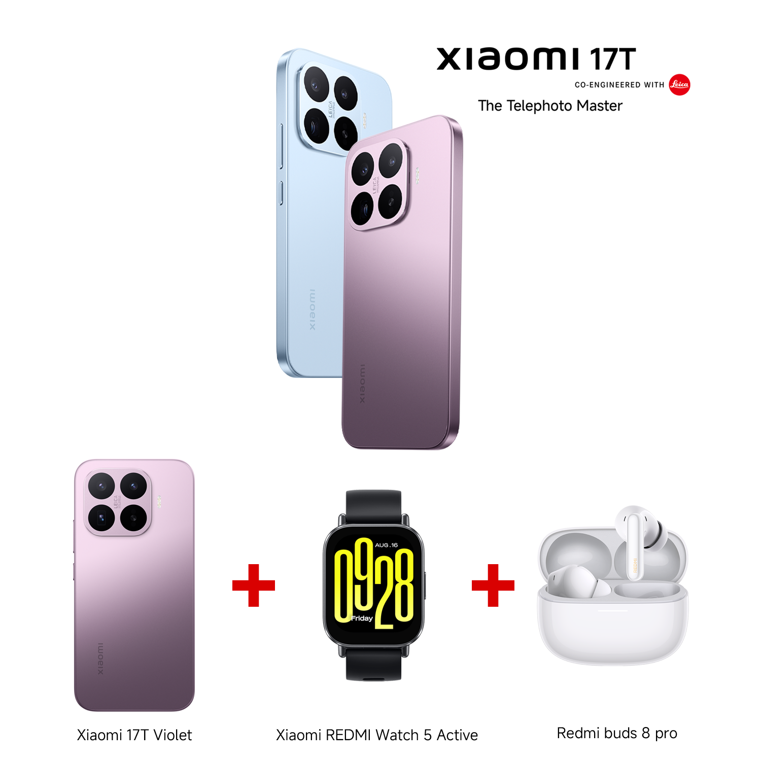 Xiaomi 17T Bundle with REDMI Watch 5 Active + REDMI Buds 8 Pro