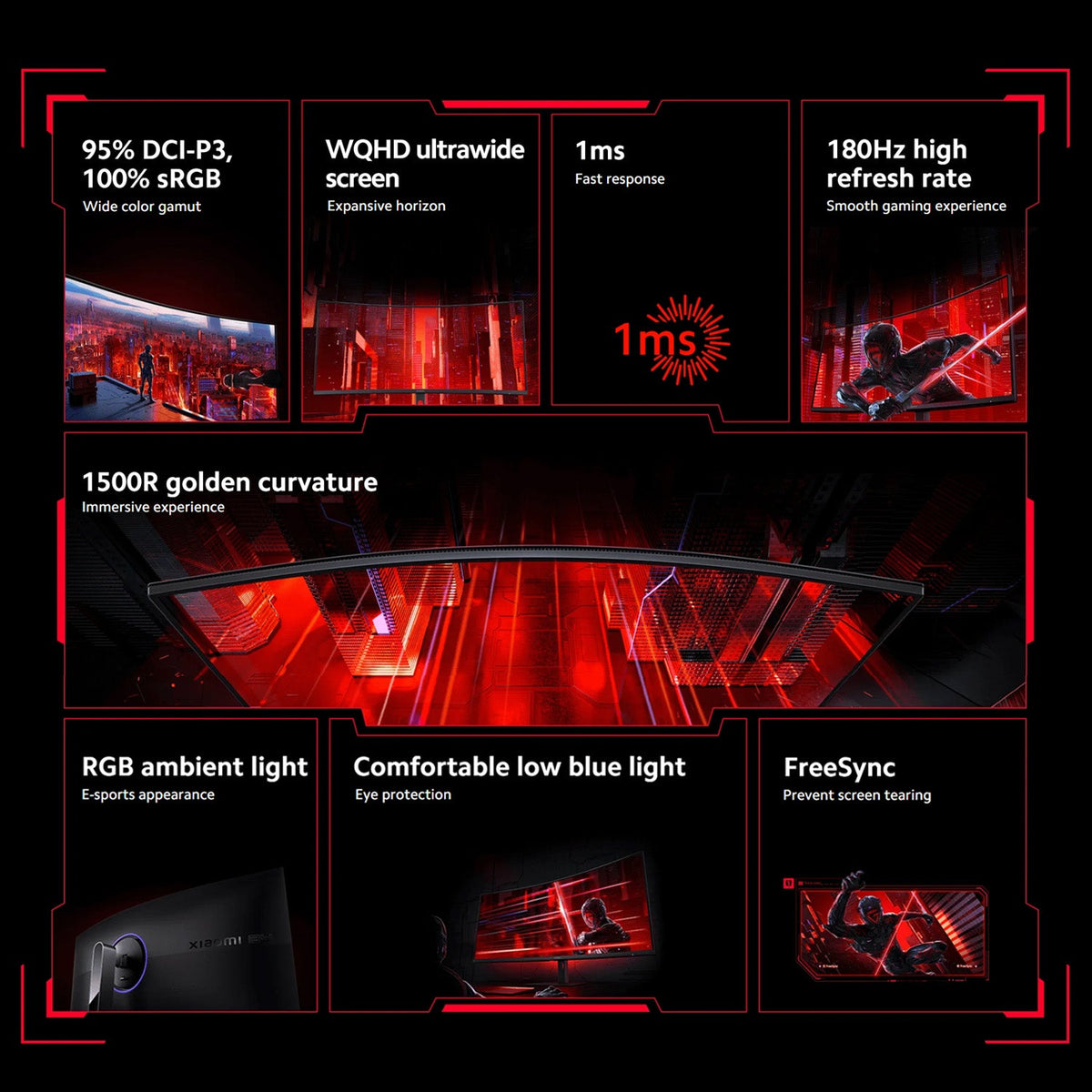 Xiaomi Curved Gaming Monitor G34wQi EU- Class A