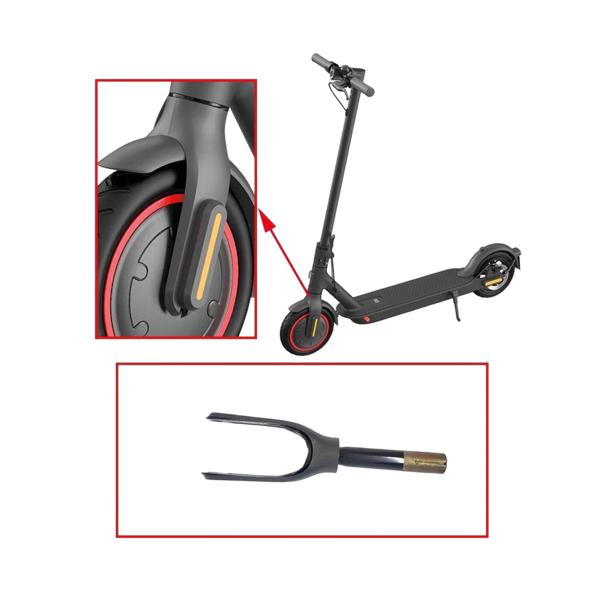 Mi Electric Scooter- etuhaarukan kokoonpano-Intl Edition-Musta