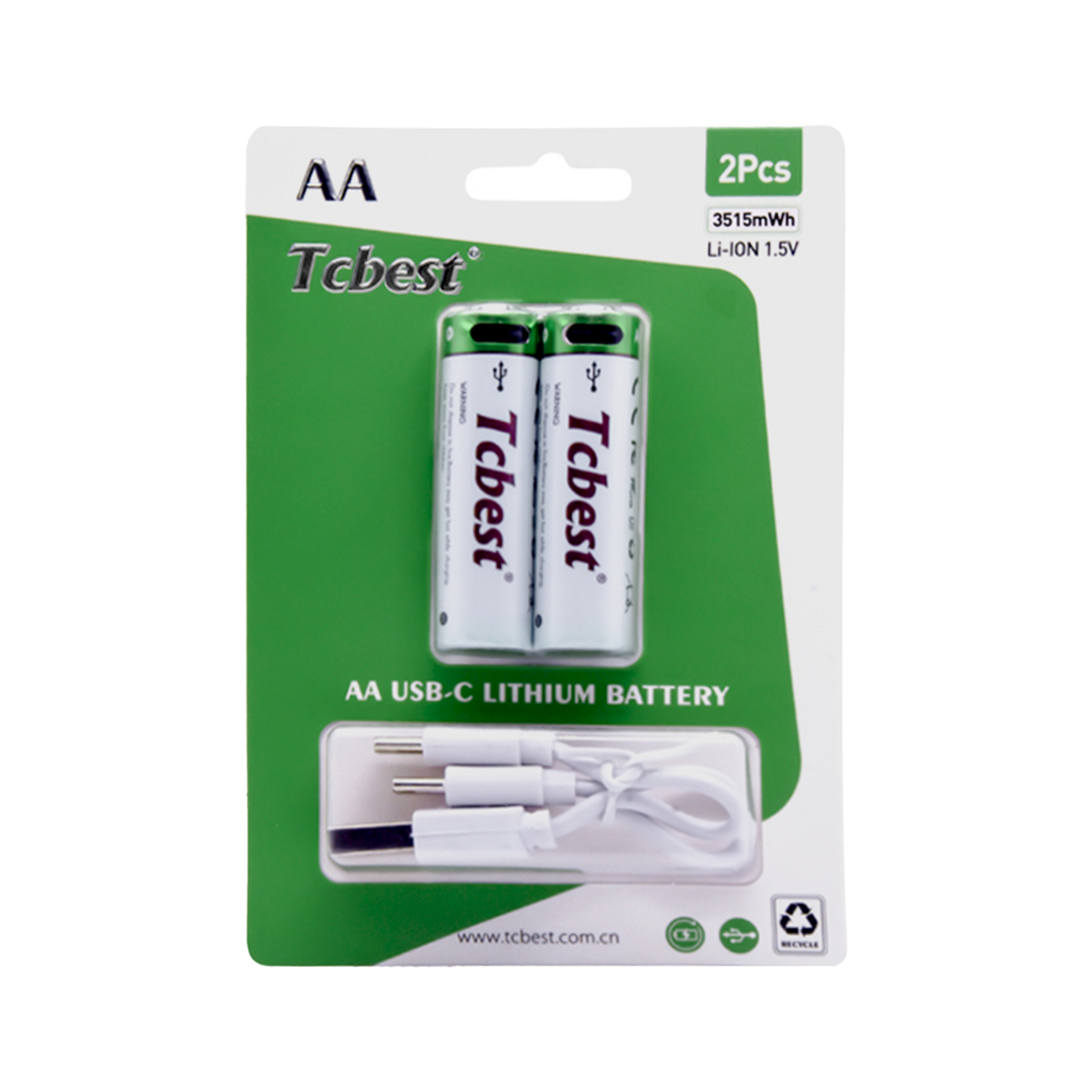 USB-C Rechargeable Lithium Batteries – AAA, AA, C, D &amp; 9V