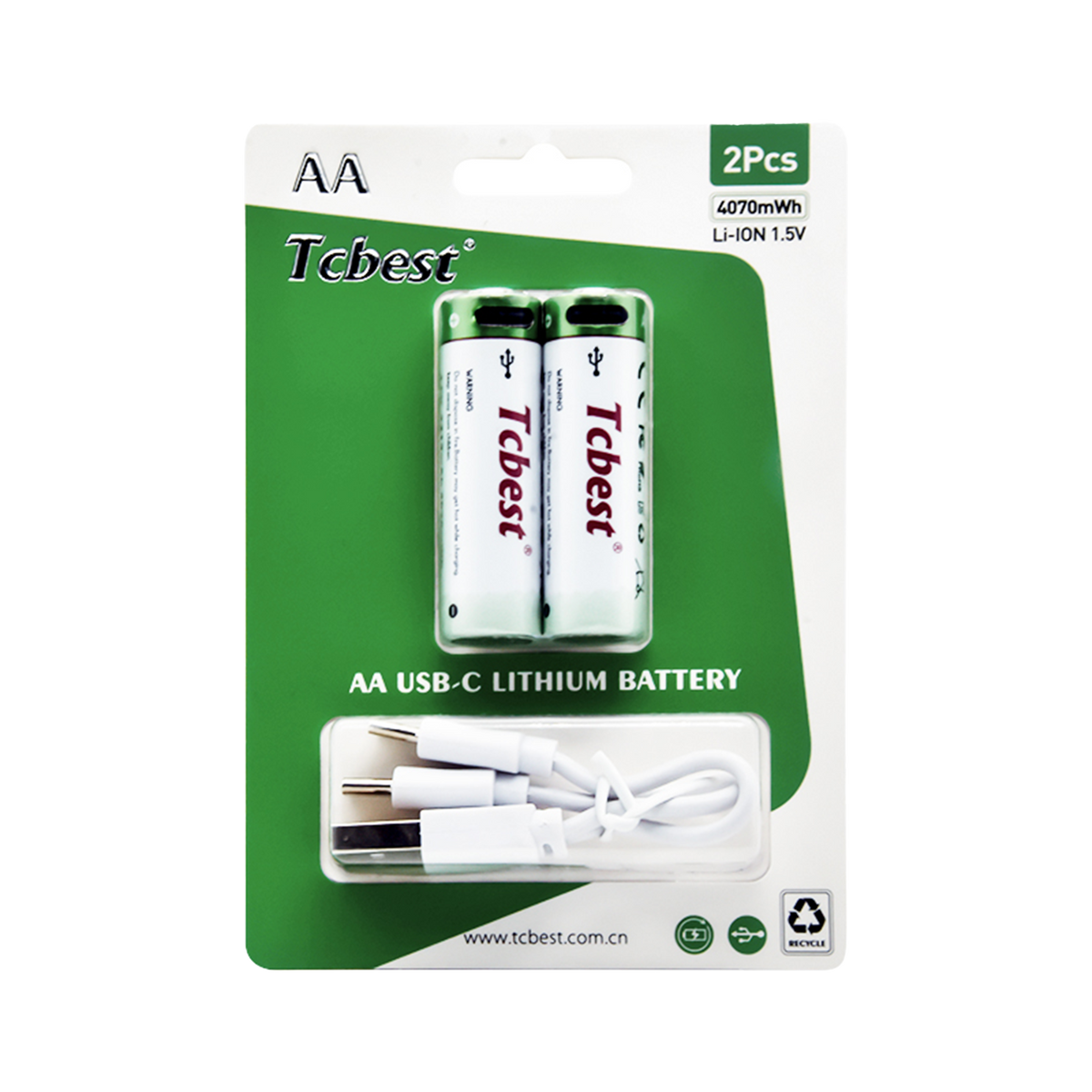 USB-C Rechargeable Lithium Batteries – AAA, AA, C, D &amp; 9V