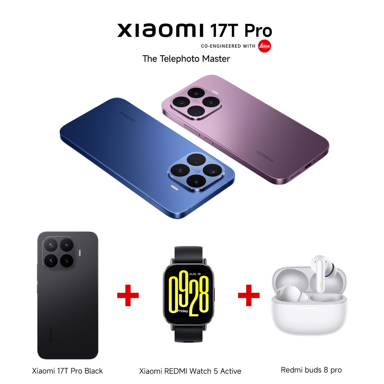 Xiaomi 17T Pro Bundle with REDMI Watch 5 Active + REDMI Buds 8 Pro