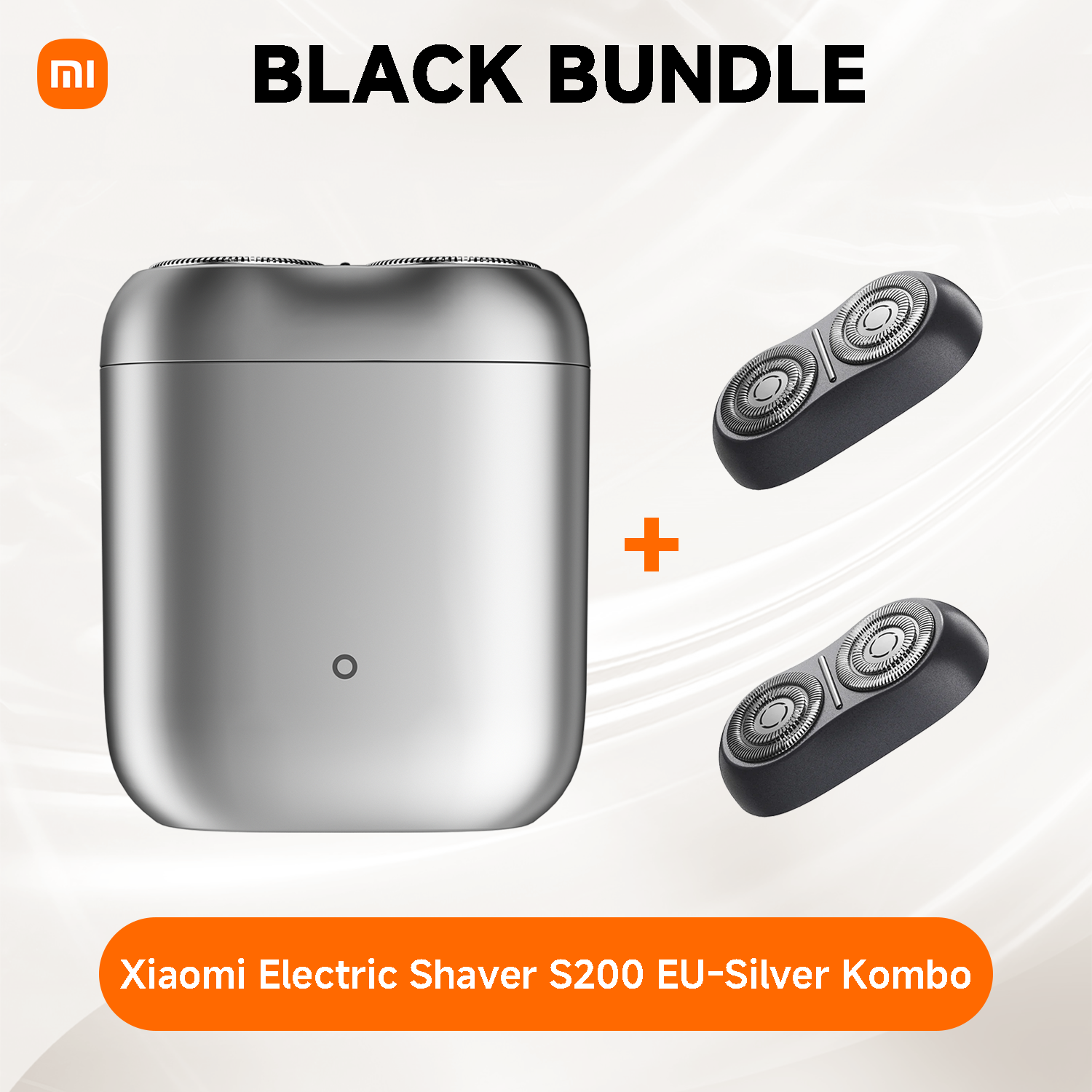 Xiaomi Electric Shaver S200 Silver EU+ 2 Replacement Head Kit Black Bundle