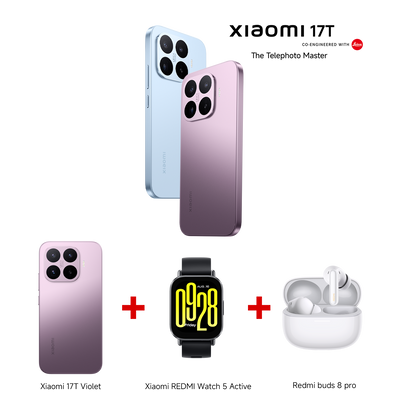 Xiaomi 17T Bundle with REDMI Watch 5 Active + REDMI Buds 8 Pro