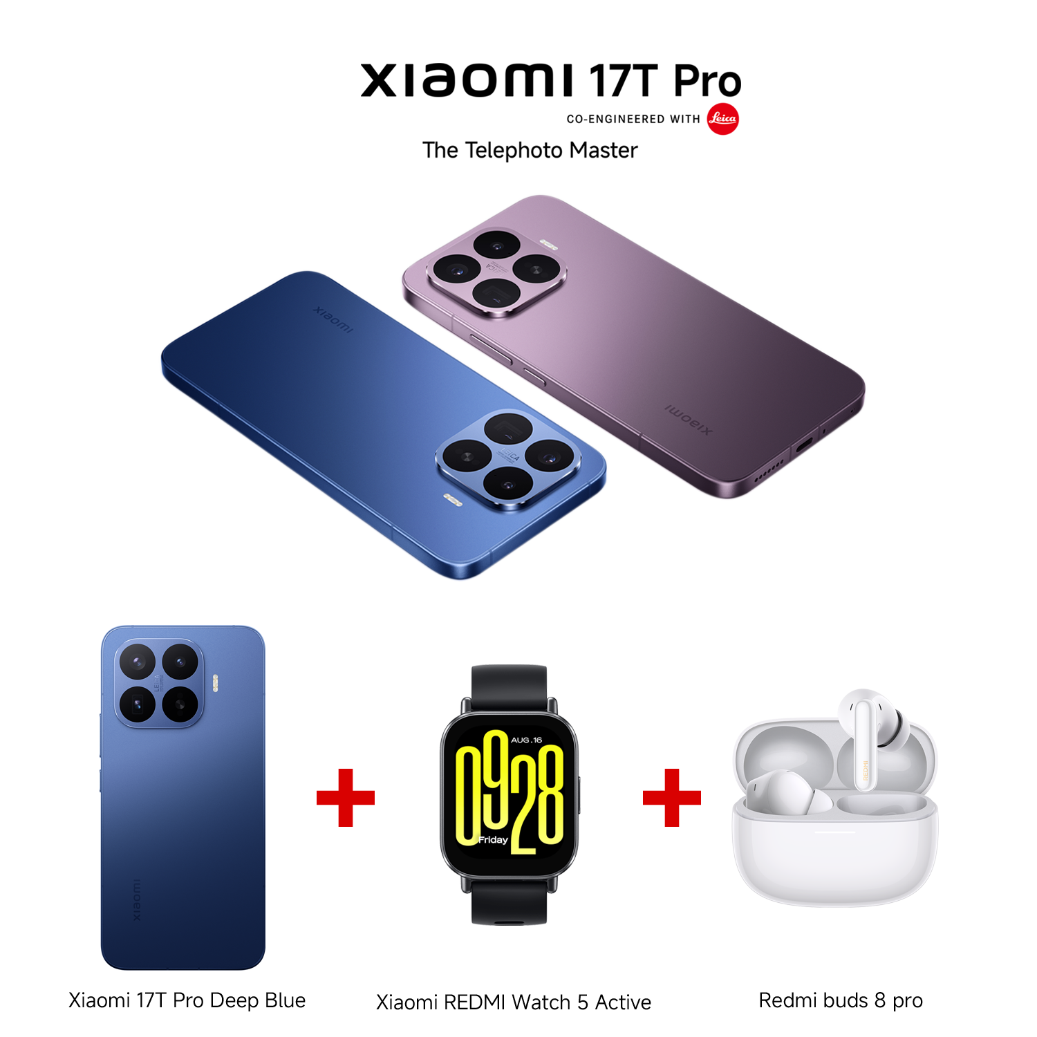 Xiaomi 17T Pro Bundle with REDMI Watch 5 Active + REDMI Buds 8 Pro