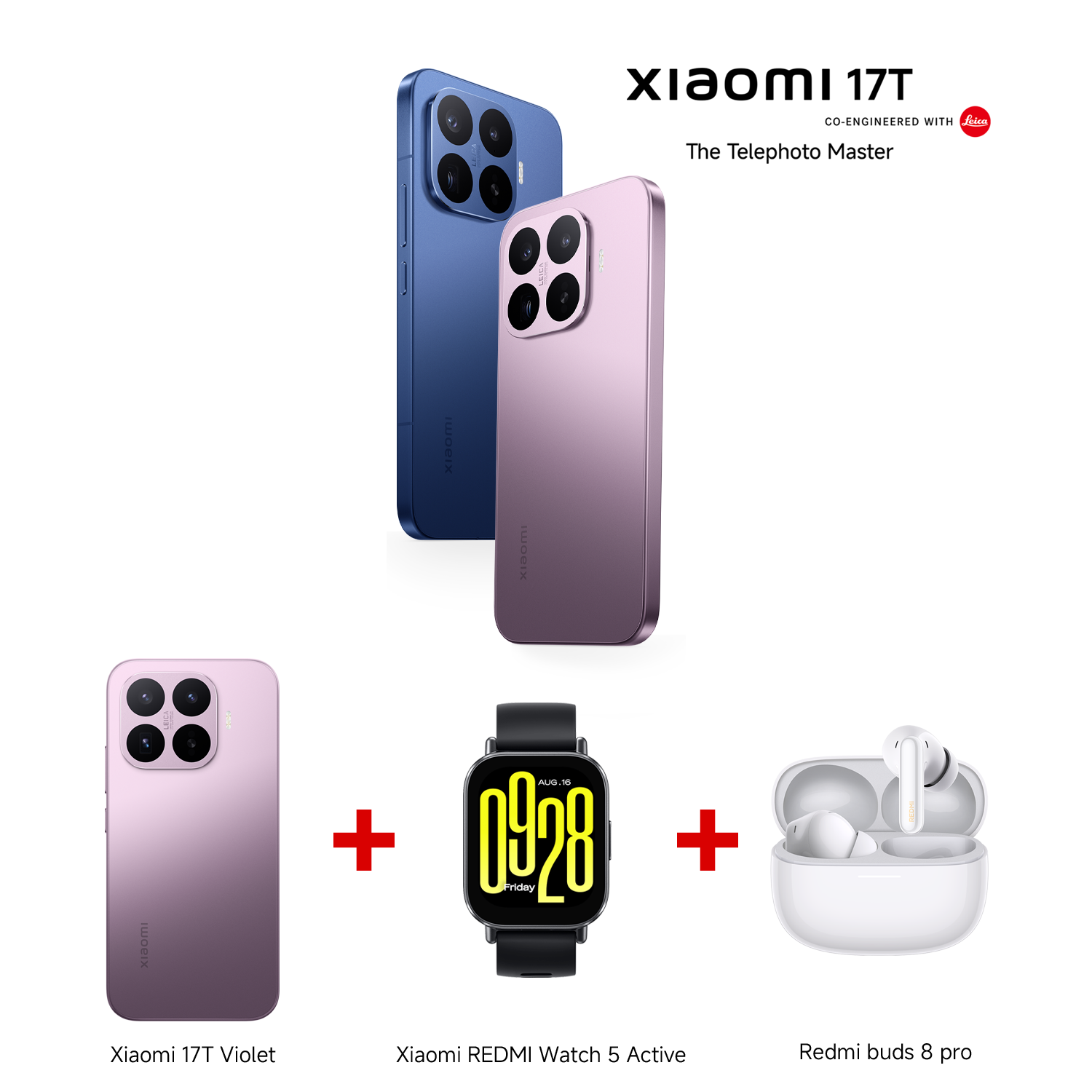 Xiaomi 17T Bundle with REDMI Watch 5 Active + REDMI Buds 8 Pro
